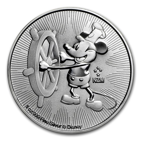 2017 Niue 1 oz Silver $2 Disney Steamboat Willie BU 2017 Niue 1 oz Silver $2 Disney Steamboat Willie BU